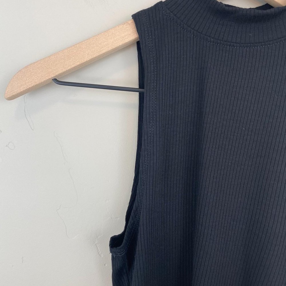 bp black mock neck ribbed sleeveless crop top XS - Picture 7 of 12